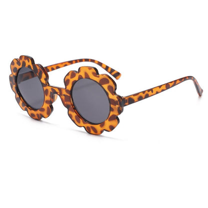 Dziecięce okulary przeciwsłoneczne w kształcie kwiatka Rosalyn - Brązowy / Uniwersalny