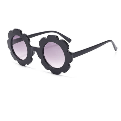 Dziecięce okulary przeciwsłoneczne w kształcie kwiatka Rosalyn - Czarny / Uniwersalny