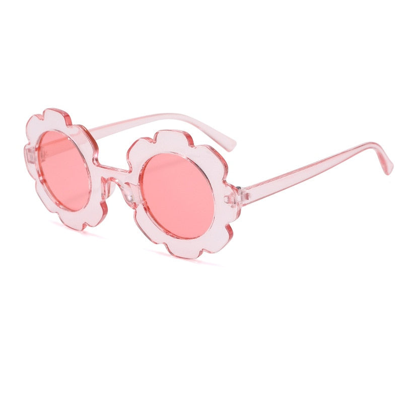 Dziecięce okulary przeciwsłoneczne w kształcie kwiatka Rosalyn - Różowy / Uniwersalny