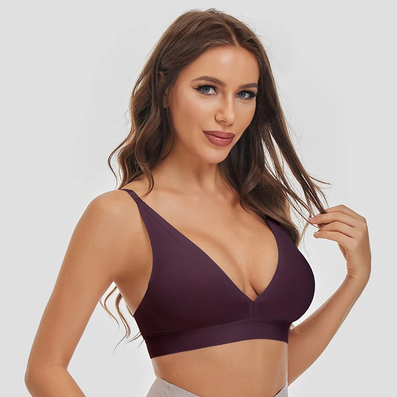 Fioletowy Bezszwowy biustonosz bralette