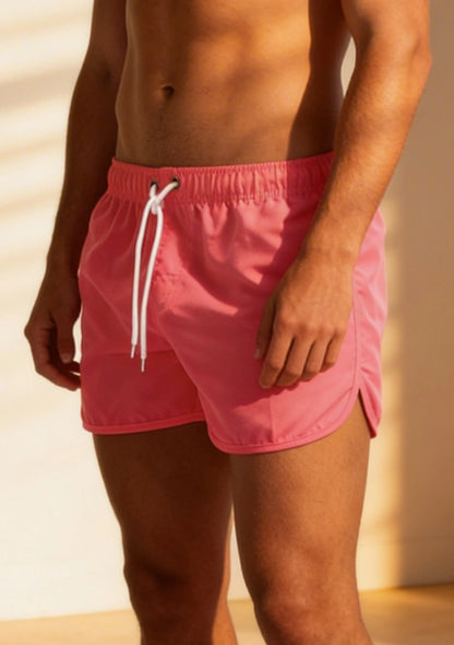 Wiązane męskie szorty kąpielowe z białym sznurkiem