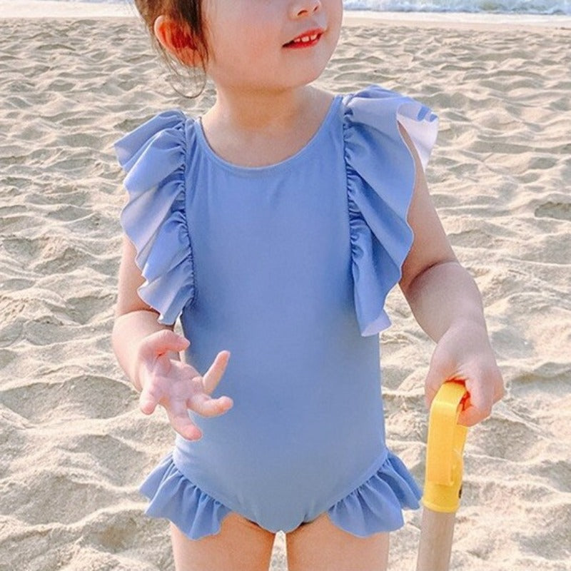 Jednoczęściowy strój kąpielowy z falbankami dla dziewczynki Sally
