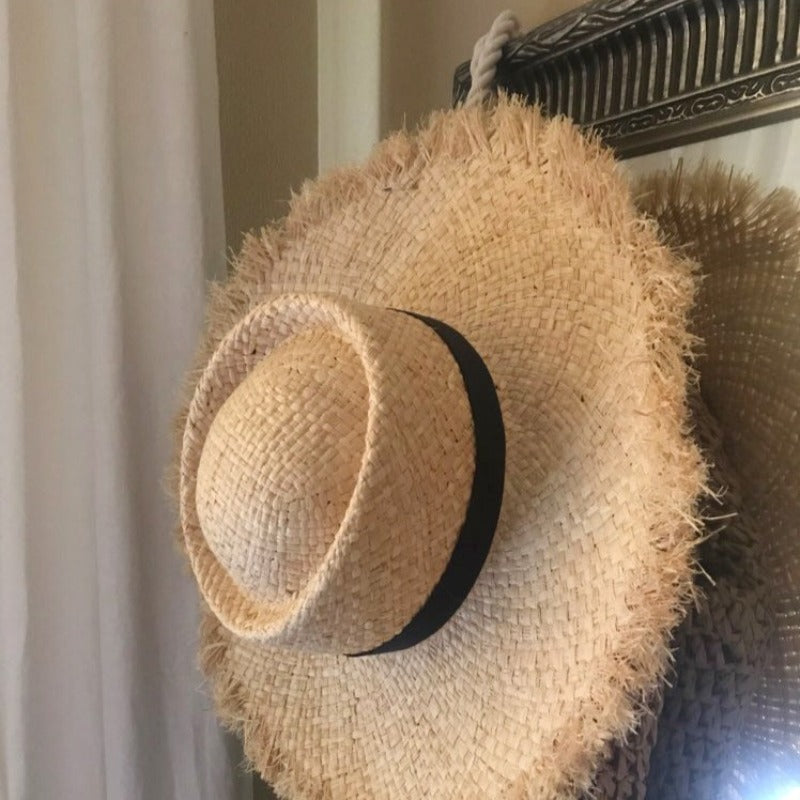 Klasyczny pleciony kapelusz ze wstążką June