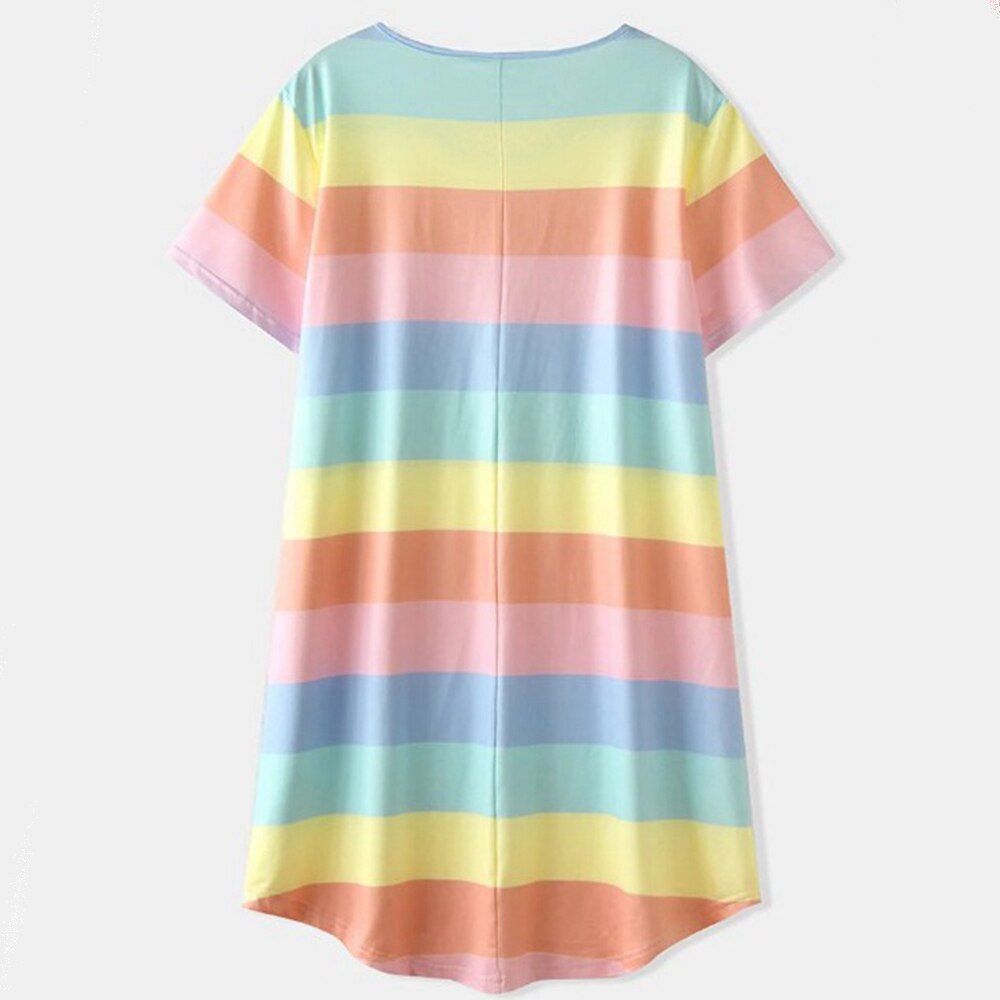 Koszula nocna w kolorowe paski Angelica