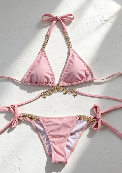 Dwuczęściowy strój kąpielowy bikini z zawieszkami