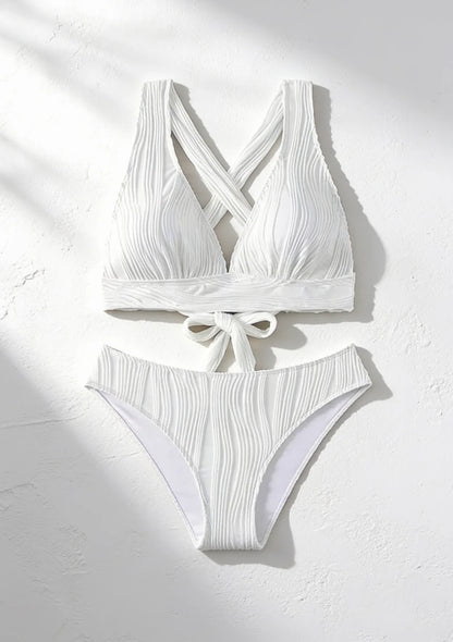 Dwuczęściowy strój kąpielowy bikini fakturowany
