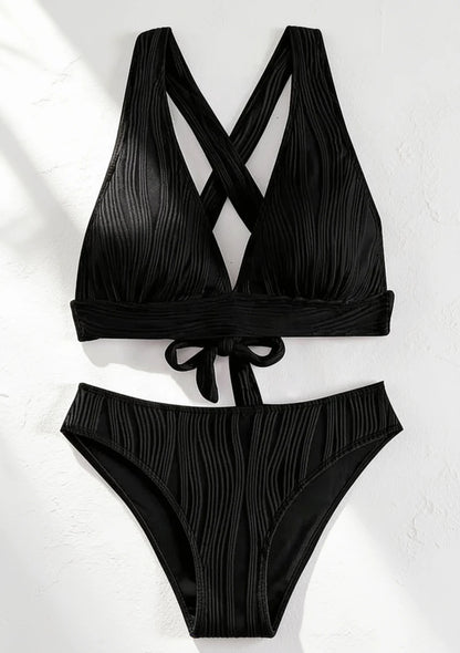 Dwuczęściowy strój kąpielowy bikini fakturowany