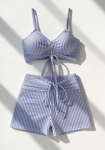 Dwuczęściowy strój kąpielowy bikini z szortami
