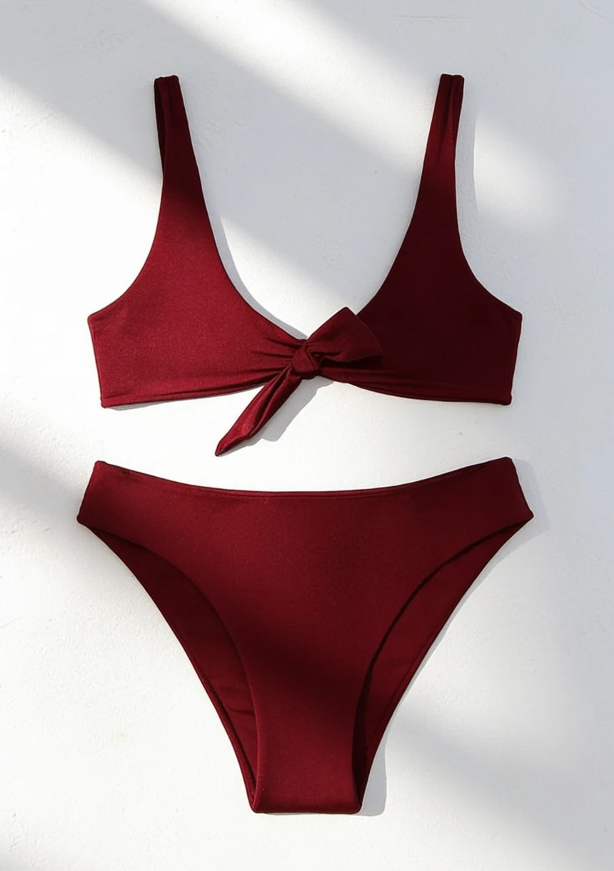 Dwuczęściowy strój kąpielowy bikini z kokardką