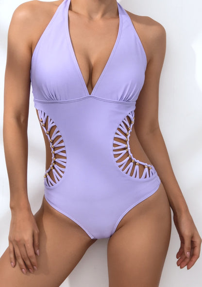 Monokini z wiązaniem na szyi