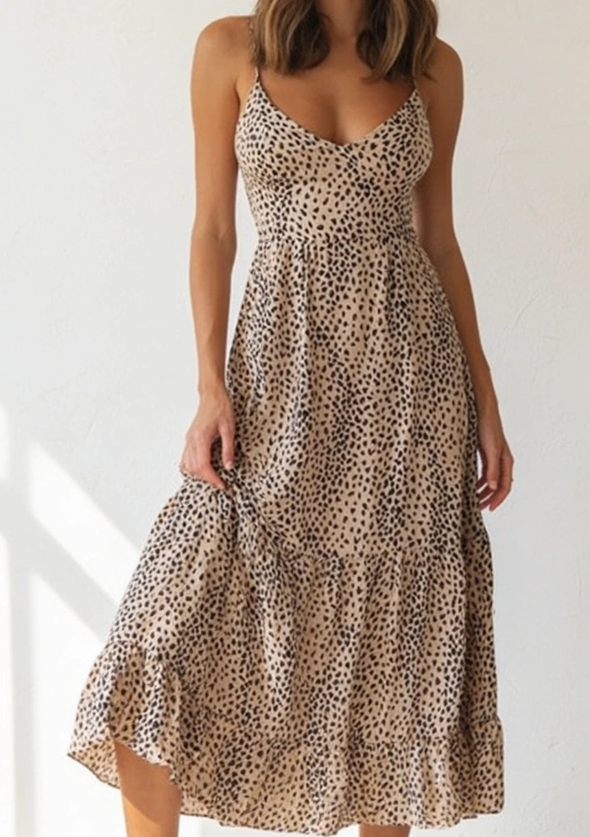 Sukienka letnia maxi w cętki