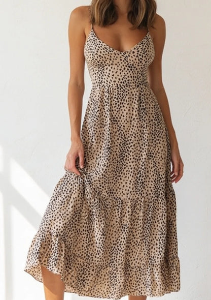 Sukienka letnia maxi w cętki