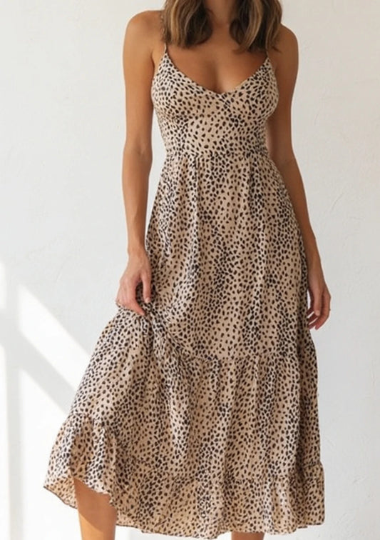 Sukienka letnia maxi w cętki