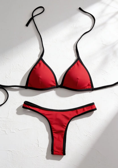 Dwuczęściowy strój kąpielowy mikro bikini w neonowych kolorach