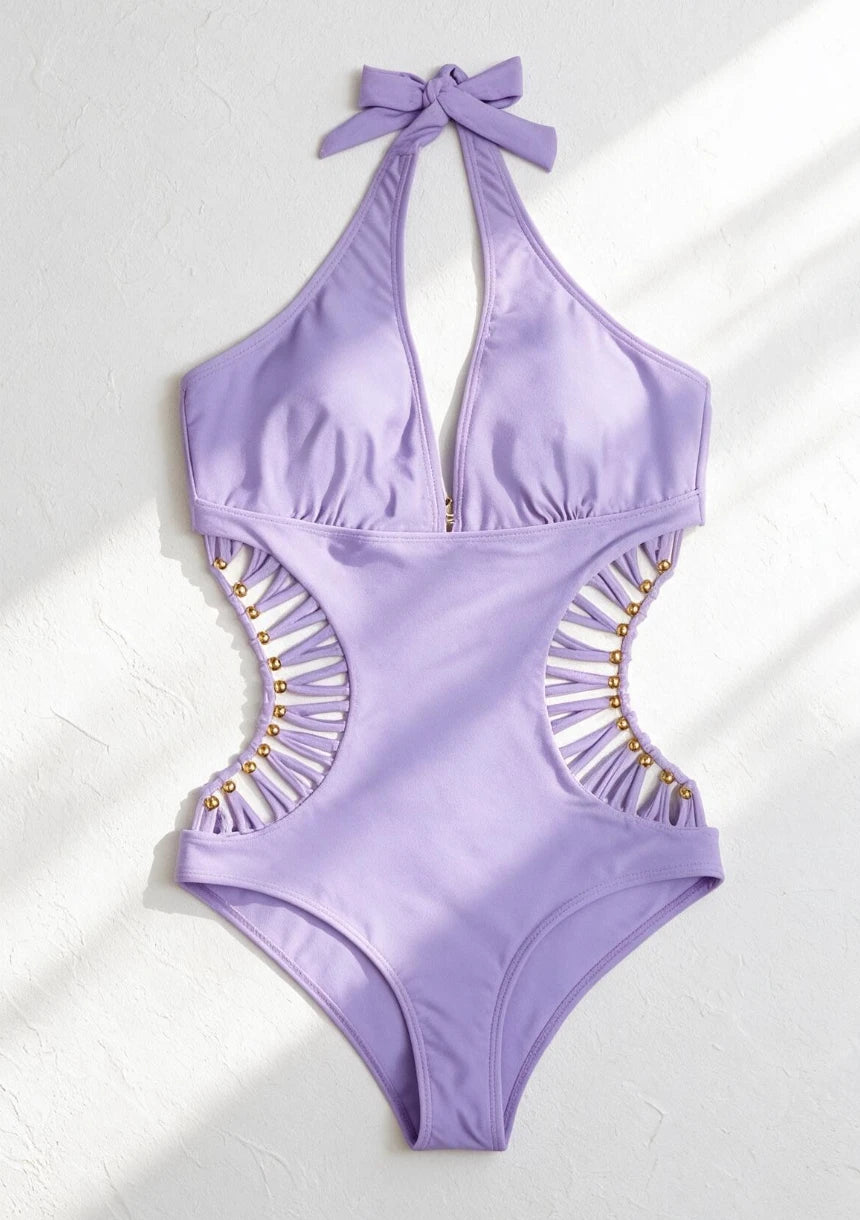 Monokini z wiązaniem na szyi