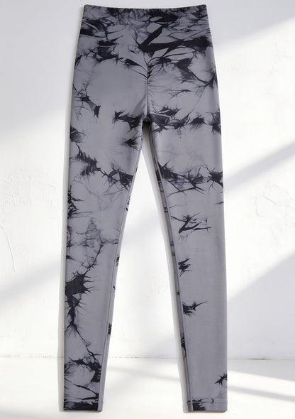 Sportowe legginsy z wysokim stanem tie dye