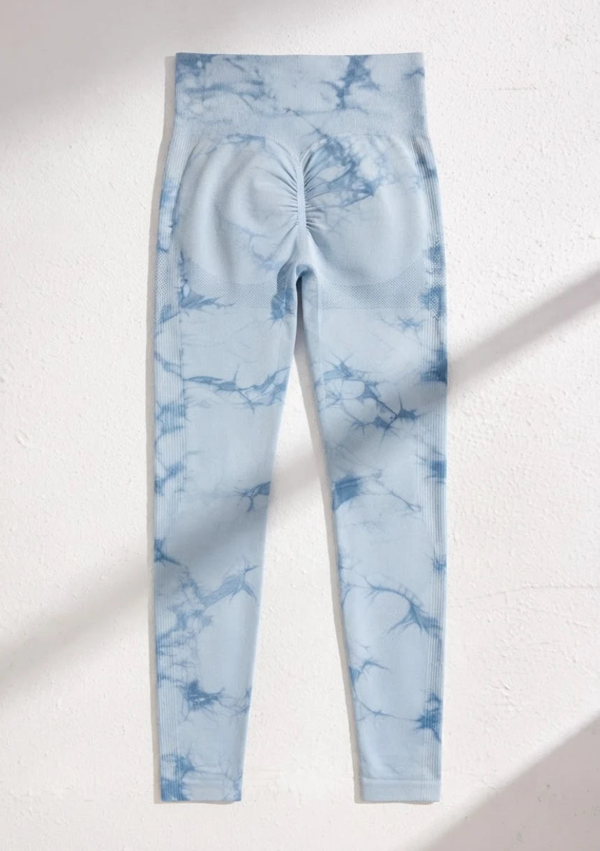 Sportowe legginsy z wysokim stanem tie dye