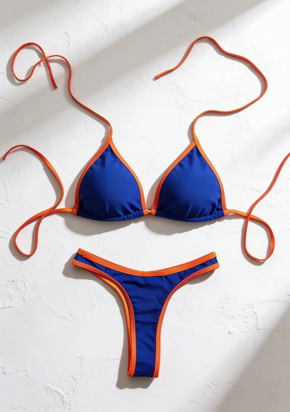 Dwuczęściowy strój kąpielowy mikro bikini w neonowych kolorach