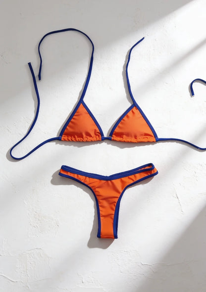 Dwuczęściowy strój kąpielowy mikro bikini w neonowych kolorach