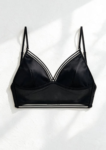 Biustonosz miękki bralette z ozdobnymi paskami