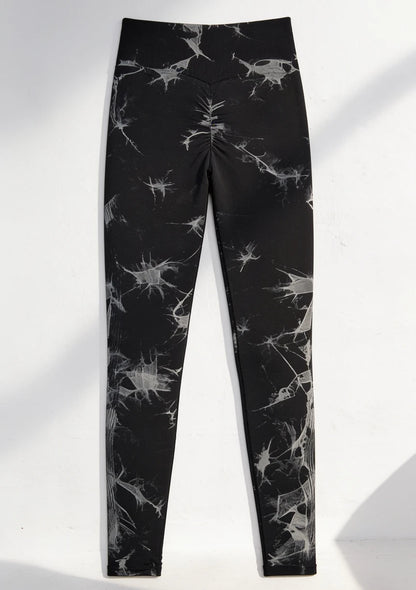 Sportowe legginsy z wysokim stanem tie dye