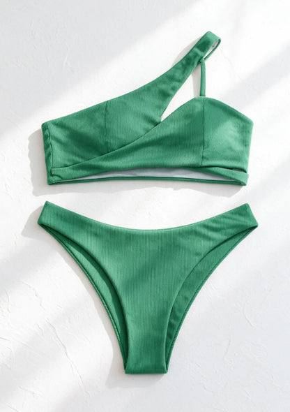 Dwuczęściowy strój kąpielowy bikini z przekładaną górą