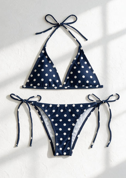 Dwuczęściowy strój kąpielowy bikini w kropki