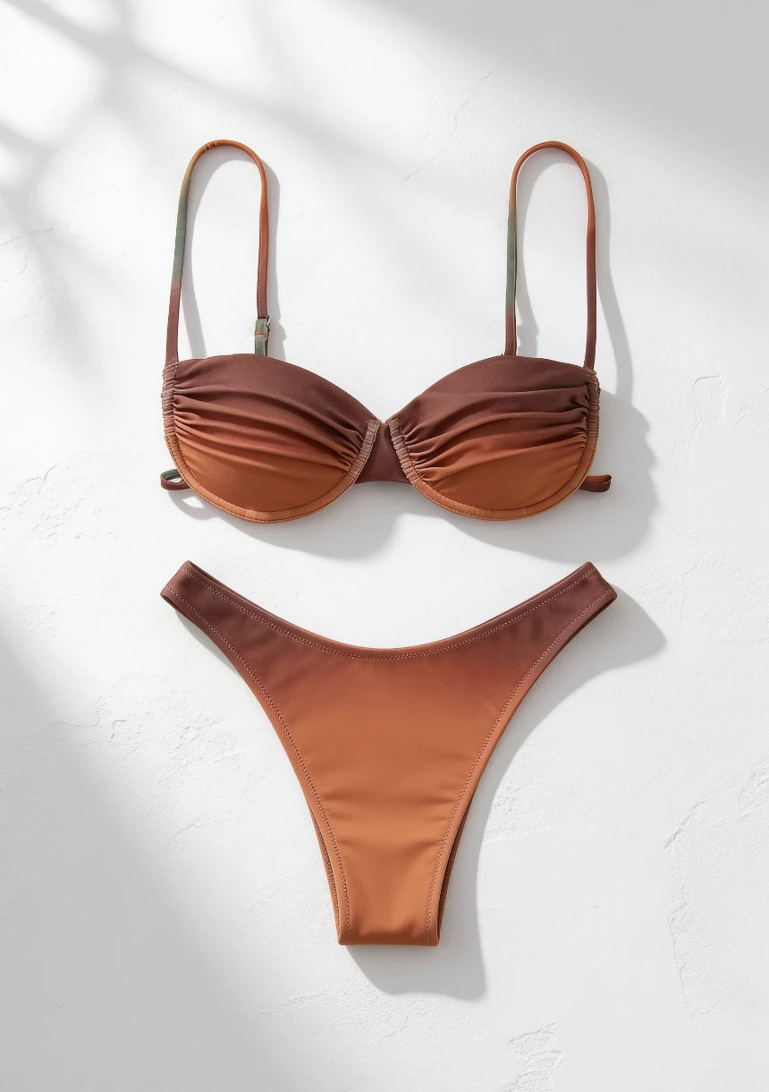 Dwuczęściowy strój kąpielowy bikini ombre