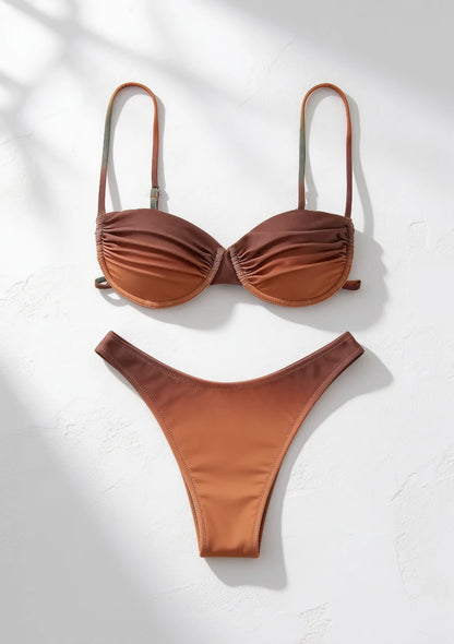 Dwuczęściowy strój kąpielowy bikini ombre
