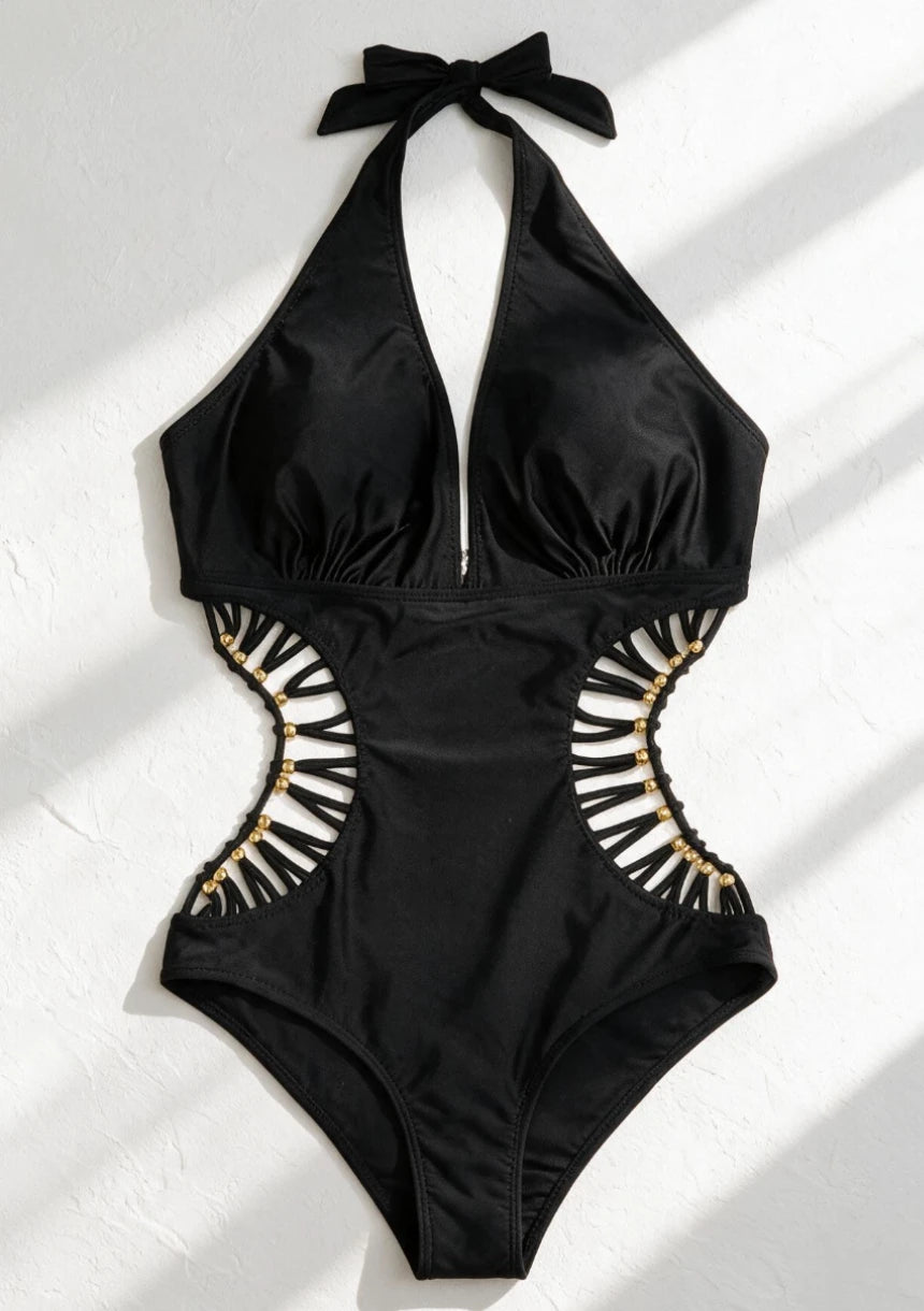 Monokini z wiązaniem na szyi