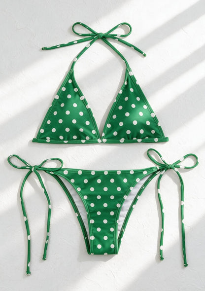 Dwuczęściowy strój kąpielowy bikini w kropki