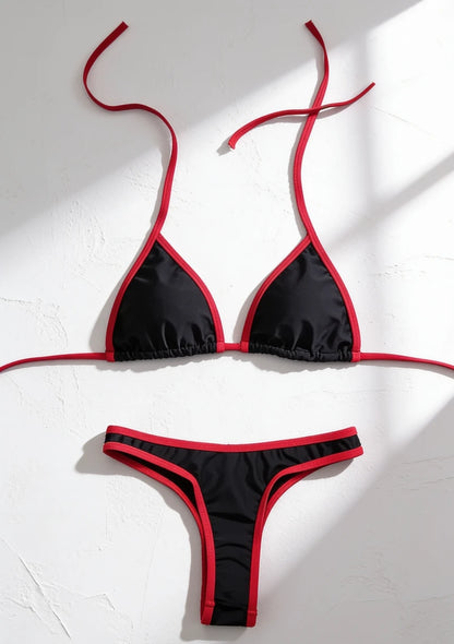 Dwuczęściowy strój kąpielowy mikro bikini w neonowych kolorach
