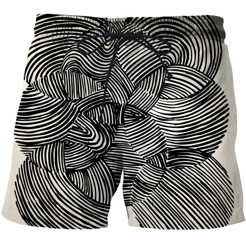 Męskie szorty kąpielowe w abstrakcyjne wzory Frederick - Czarny / XXS