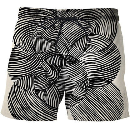 Męskie szorty kąpielowe w abstrakcyjne wzory Frederick - Czarny / XXS