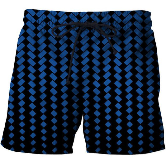 Męskie szorty kąpielowe w iluzoryczne wzory Harrison - Niebieski / S