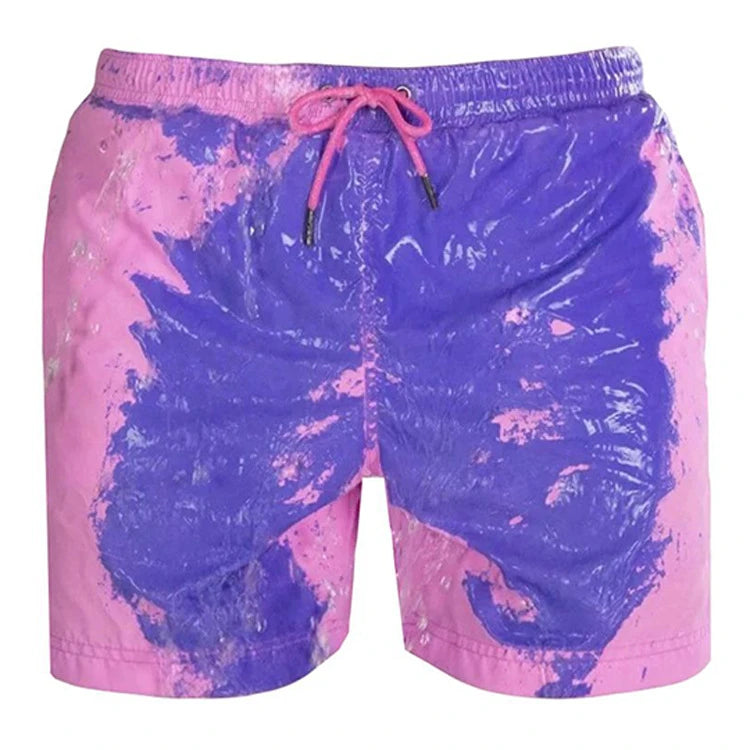 Męskie szorty kąpielowe zmieniające kolor Anthony - Różowo-fioletowy / S