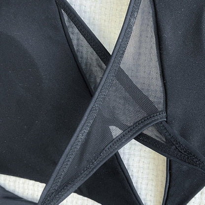 Monokini czarny jednoczęściowy strój kąpielowy wiązany na szyi