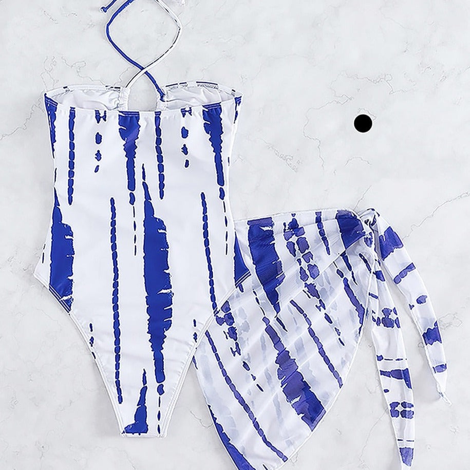 Monokini jednoczęściowy strój kąpielowy wiązany na szyi z chustą Lyric