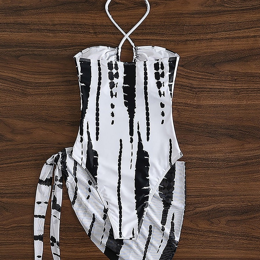 Monokini jednoczęściowy strój kąpielowy wiązany na szyi z chustą Lyric
