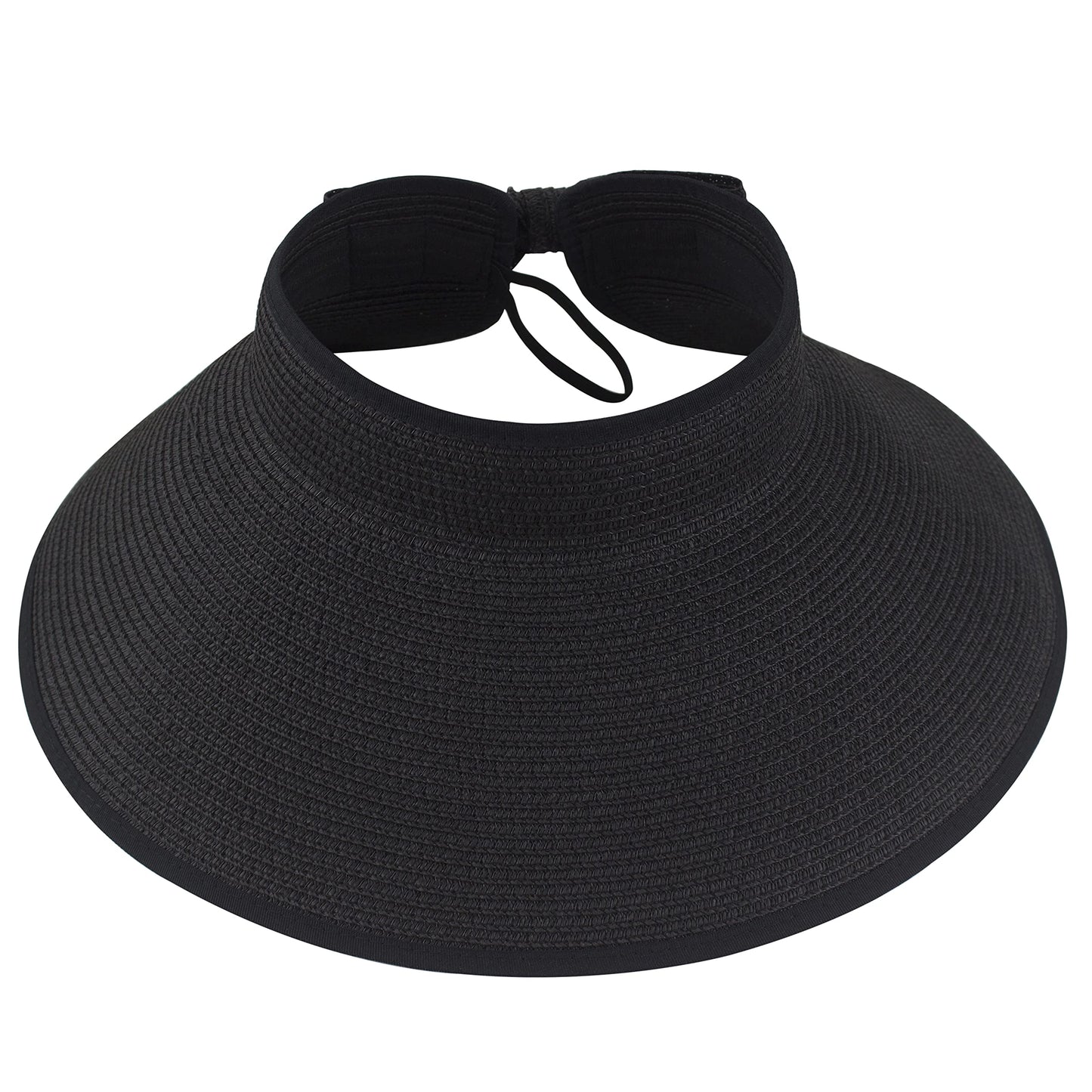 Pleciony kapelusz typu daszek Mattie - Czarny / Uniwersalny