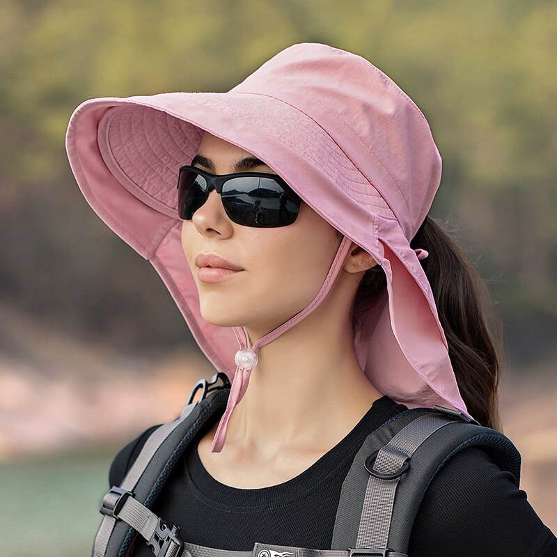 Turystyczny kapelusz z ochroną karku Jeannie - Różowy / Uniwersalny